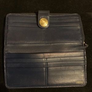 Blue cloth & leather Coach wallet